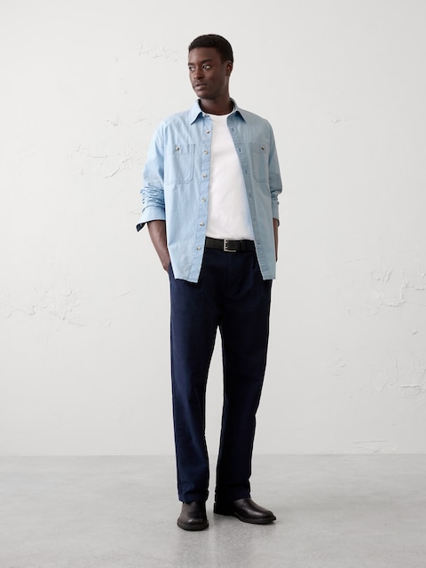 Standard-Fit Vintage Denim Shirt