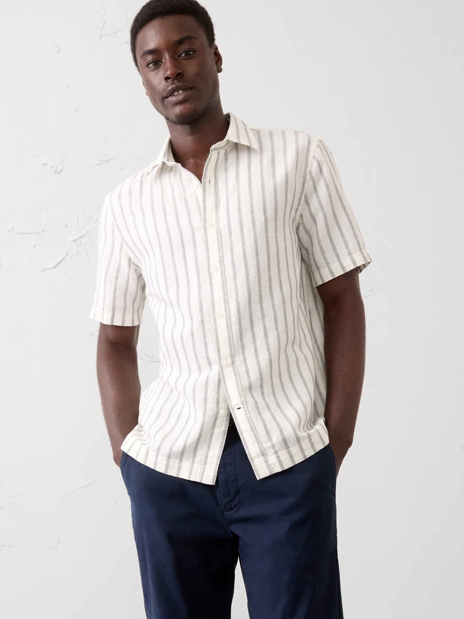 Standard-Fit Linen-Blend Shirt