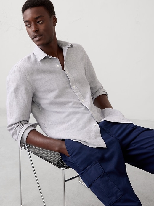 Slim-Fit Linen-Blend Shirt | Banana Republic Factory