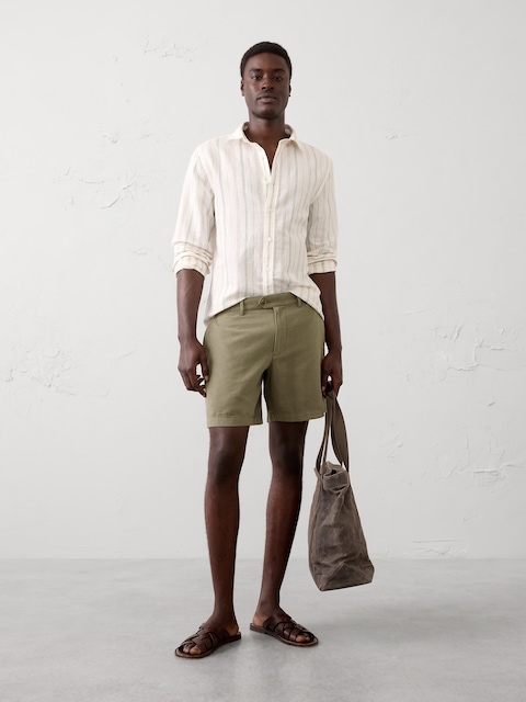 Standard-Fit 7" Linen-Blend Short