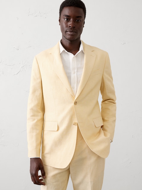 Linen-Blend Suit Jacket