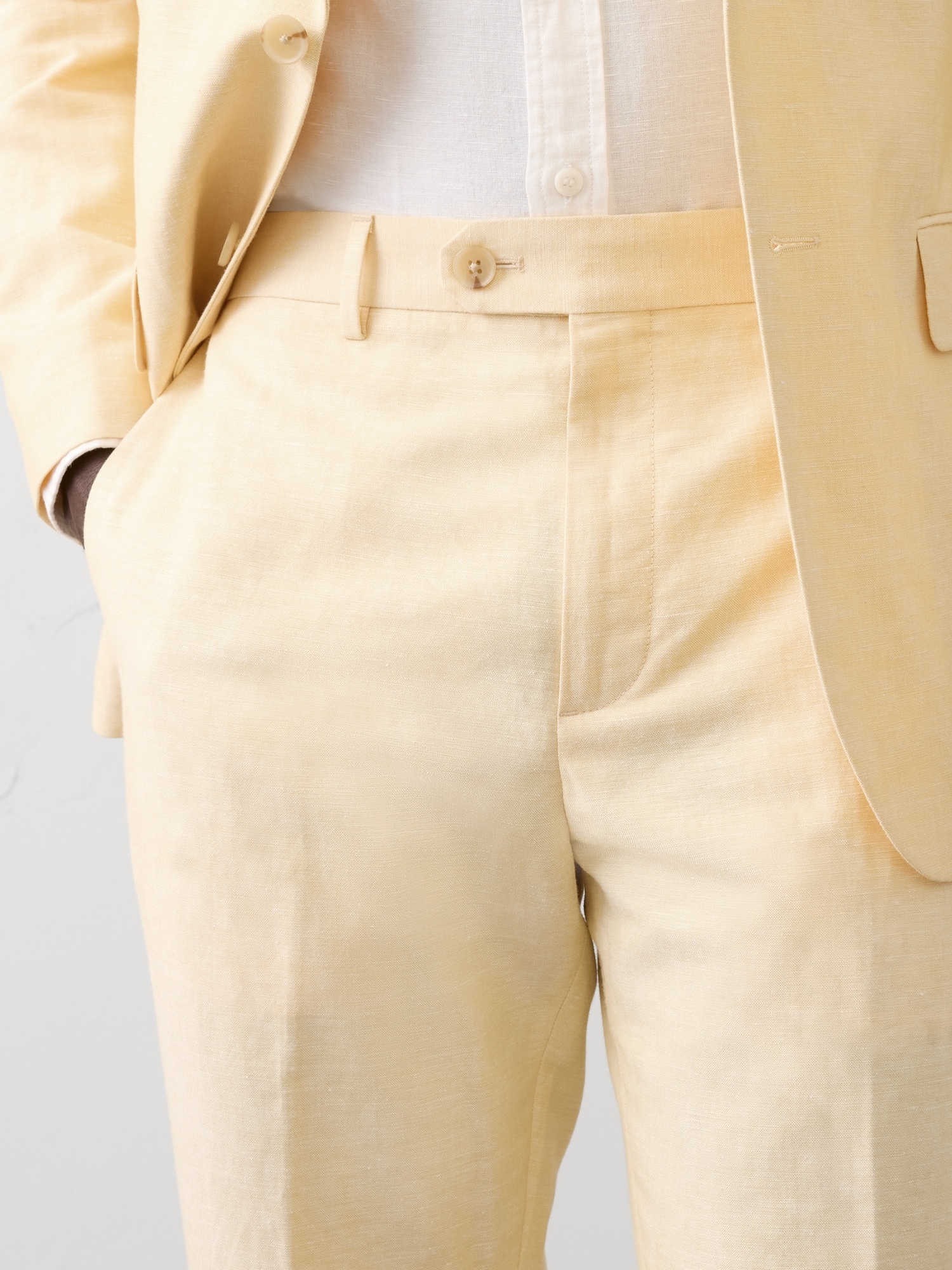 Image number 3 showing, Tailored-Fit Linen-Blend Suit Trouser