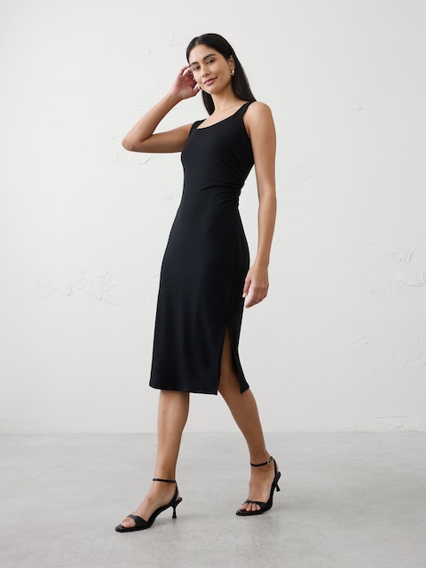 Side-Shirred Tank Midi Dress