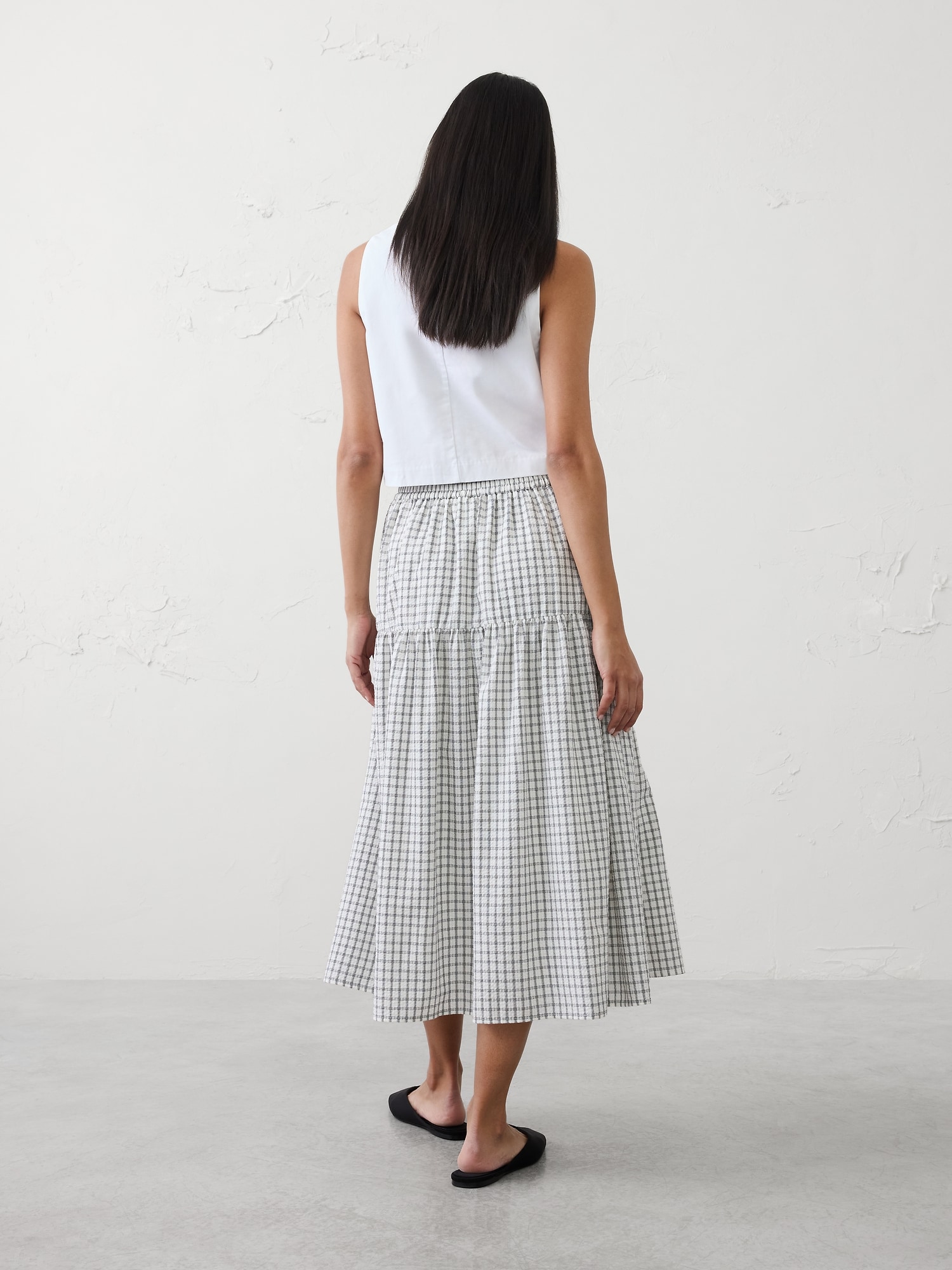 Image number 8 showing, Seersucker Tiered Midi Skirt