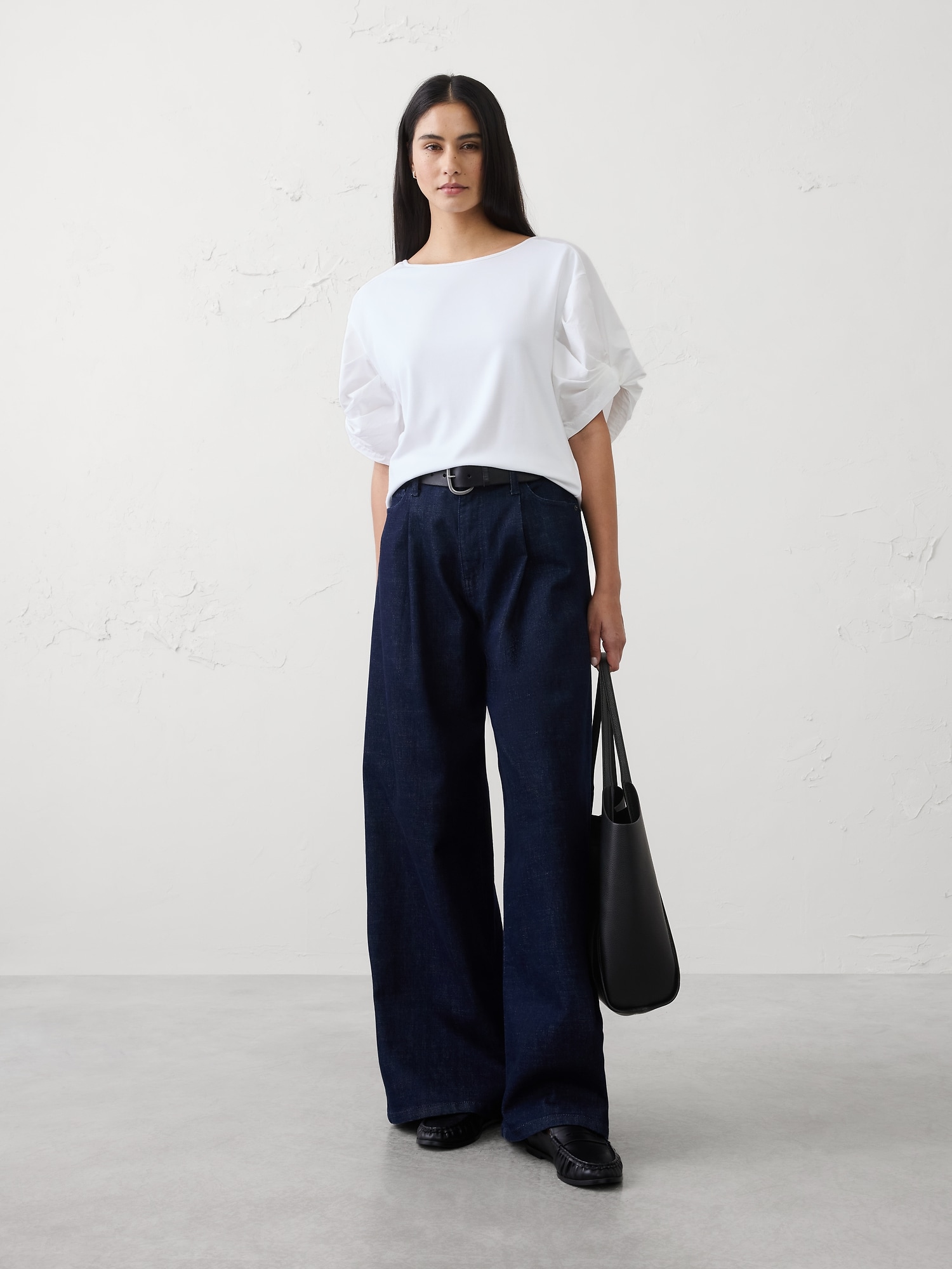 Mixed Media Volume-Sleeve Top