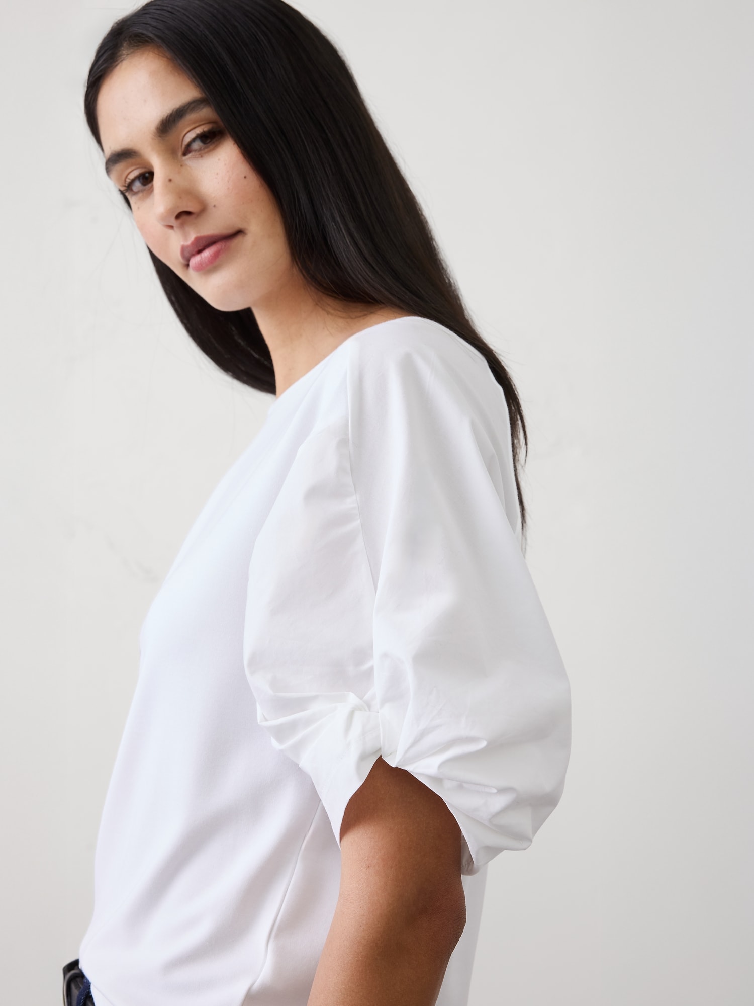 Image number 3 showing, Mixed Media Volume-Sleeve Top