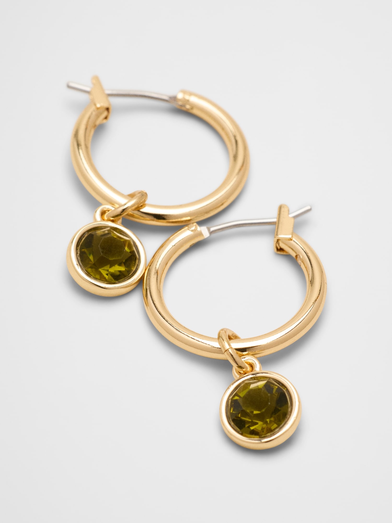 Image number 2 showing, Gemstone Drop Hoop Earrings