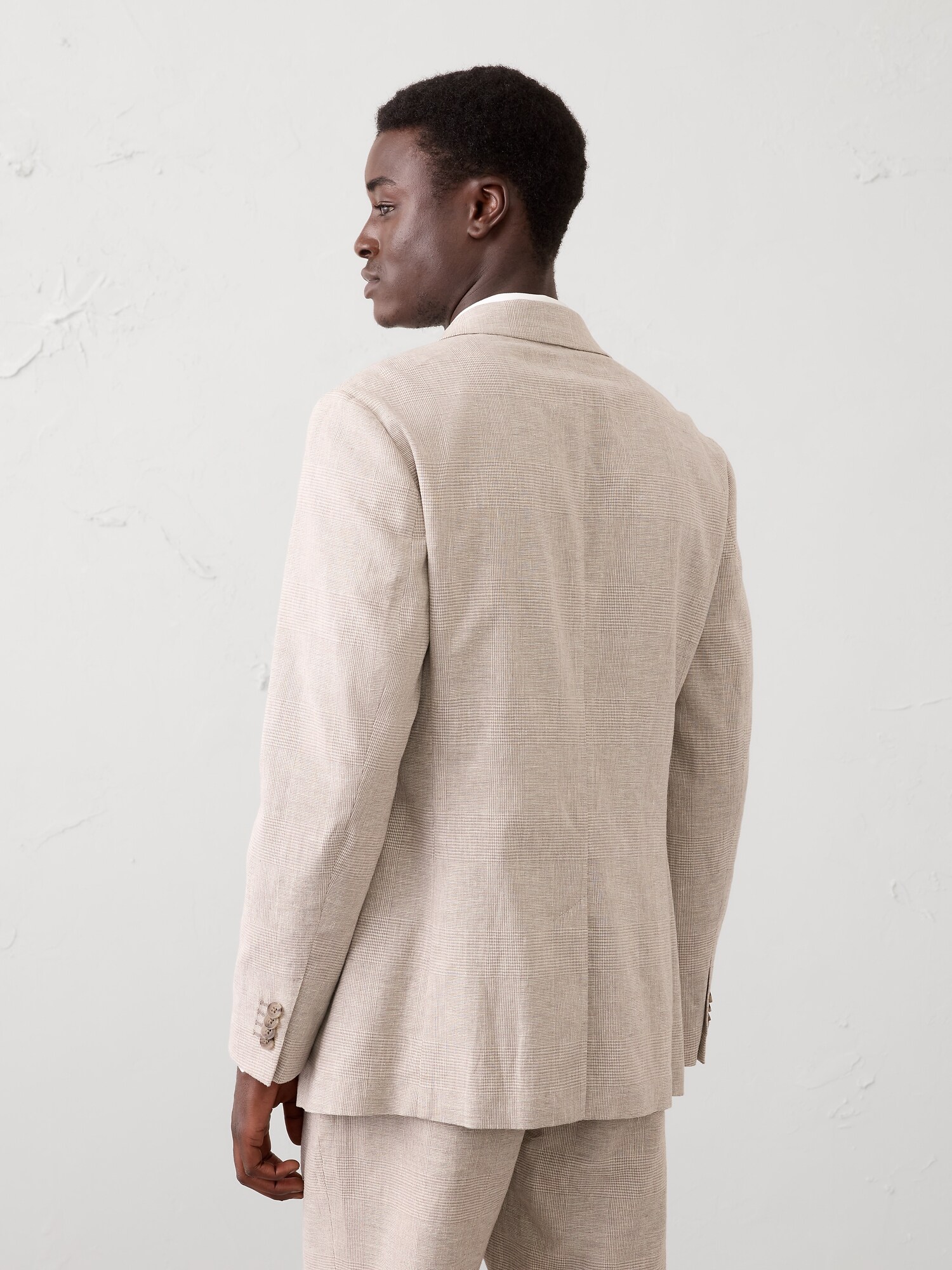Image number 2 showing, Tailored-Fit Linen-Blend Glen Plaid Suit Jacket