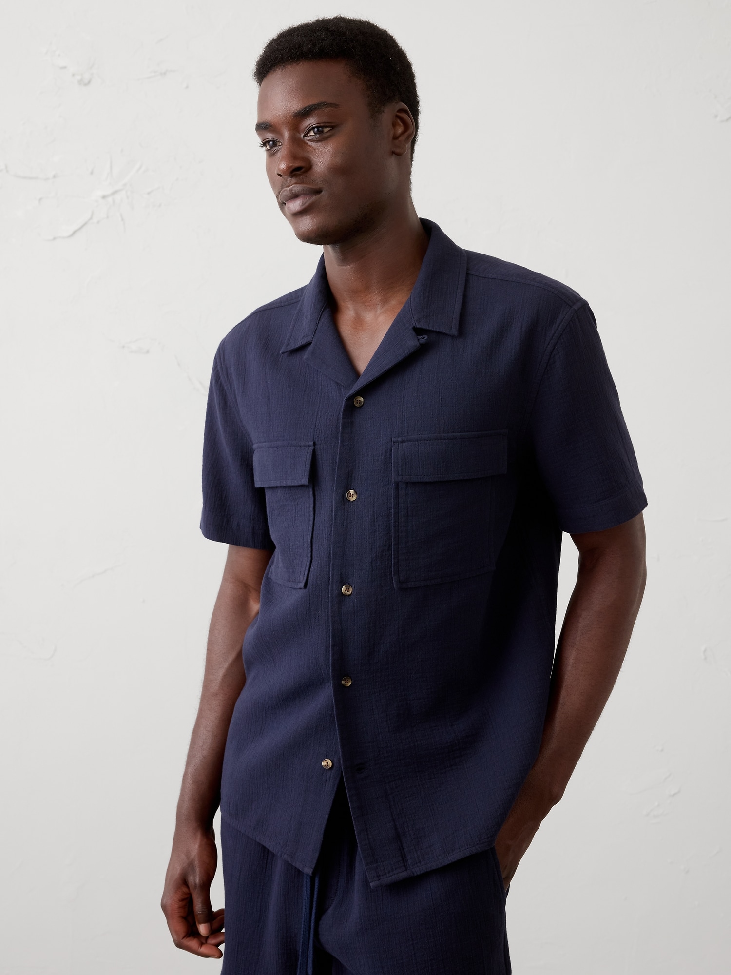 Standard-Fit Double Weave Resort Shirt