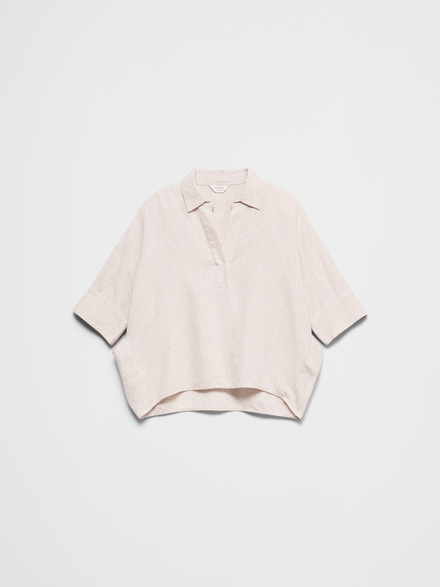 Image number 4 showing, Linen-Blend Drapey Popover Shirt