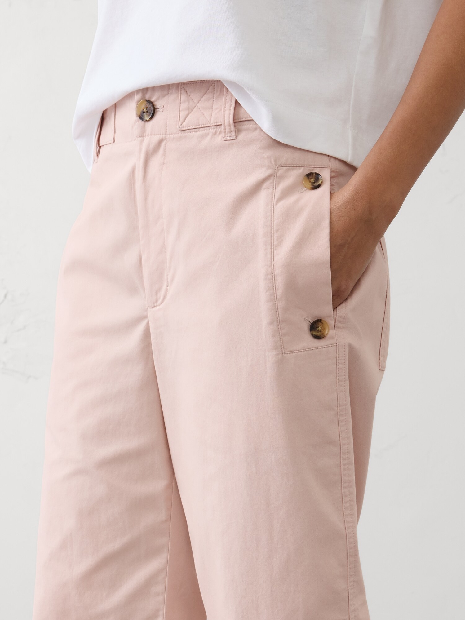 Image number 3 showing, Straight High-Rise Utility Twill Pant