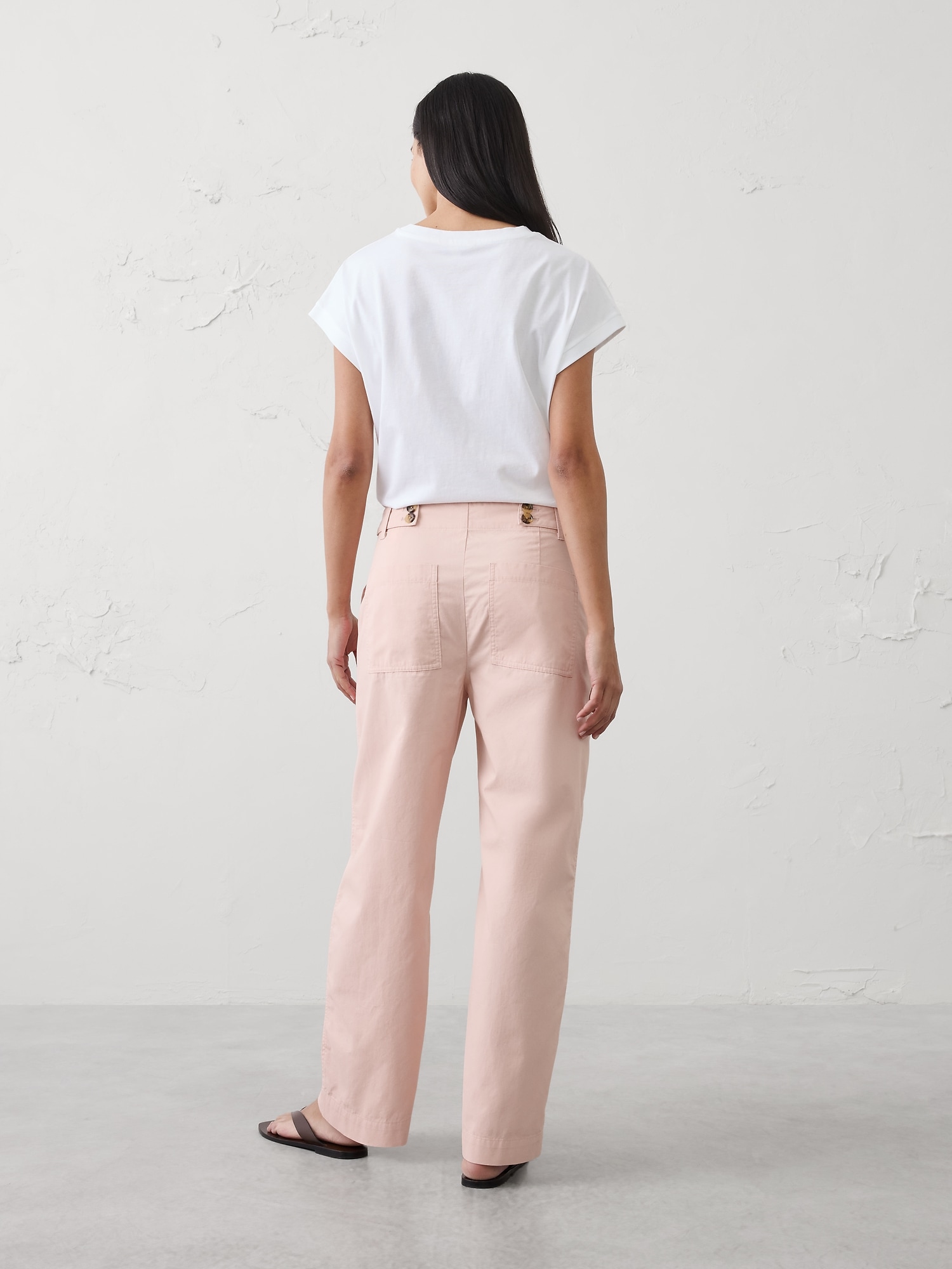 Image number 2 showing, Straight High-Rise Utility Twill Pant