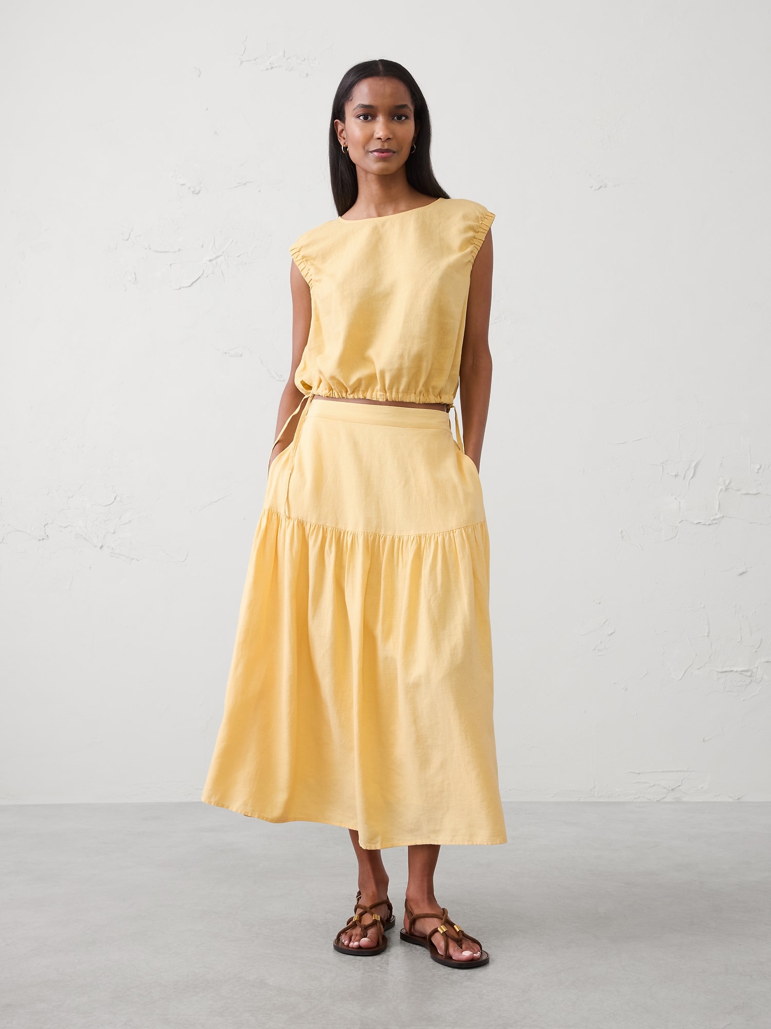 Image number 3 showing, Linen-Blend Side-Tie Top