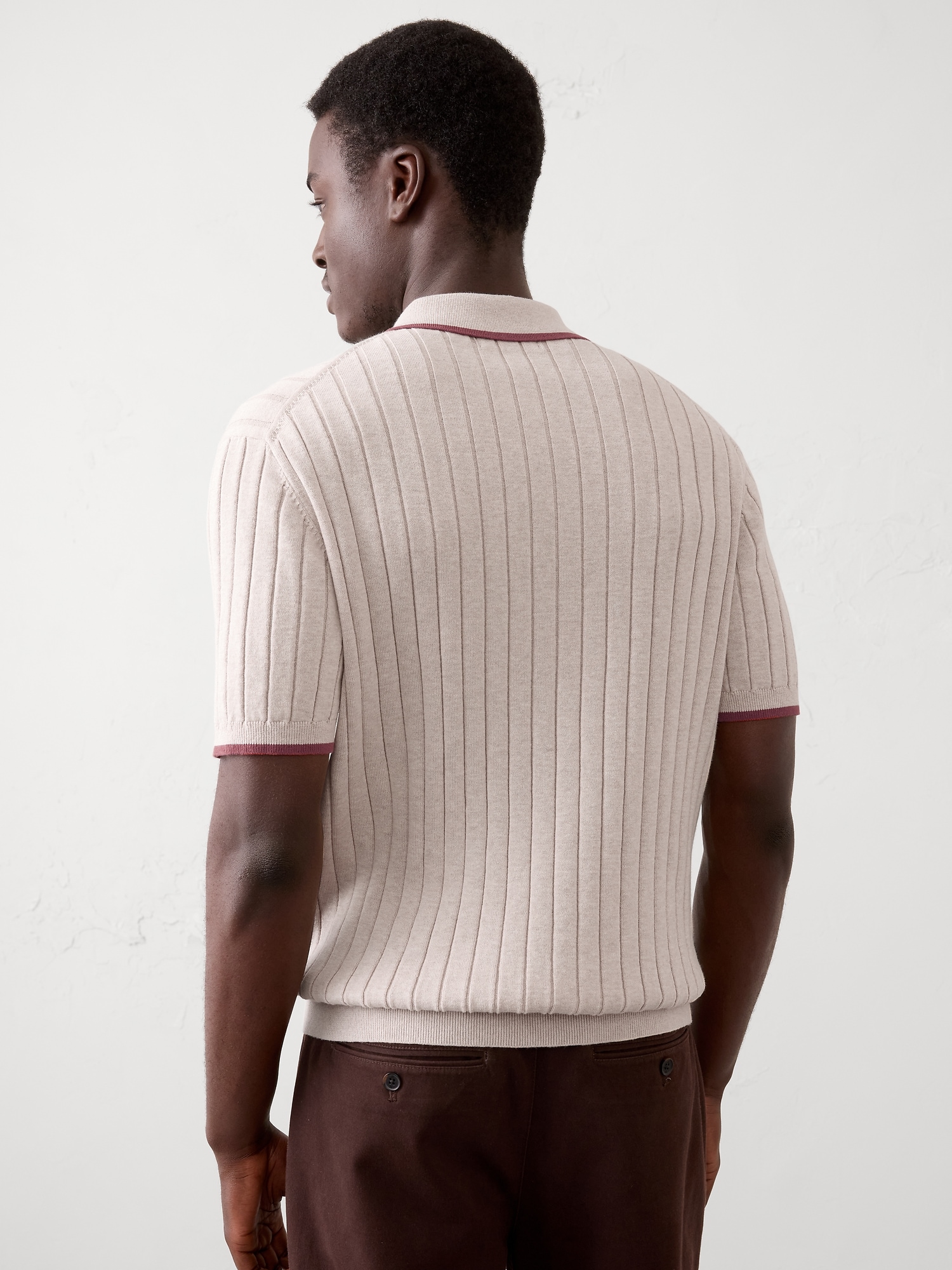 Image number 5 showing, Slim-Fit Wide-Ribbed Sweater Polo