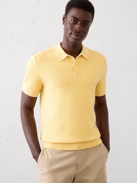 Refined Textured Sweater Polo