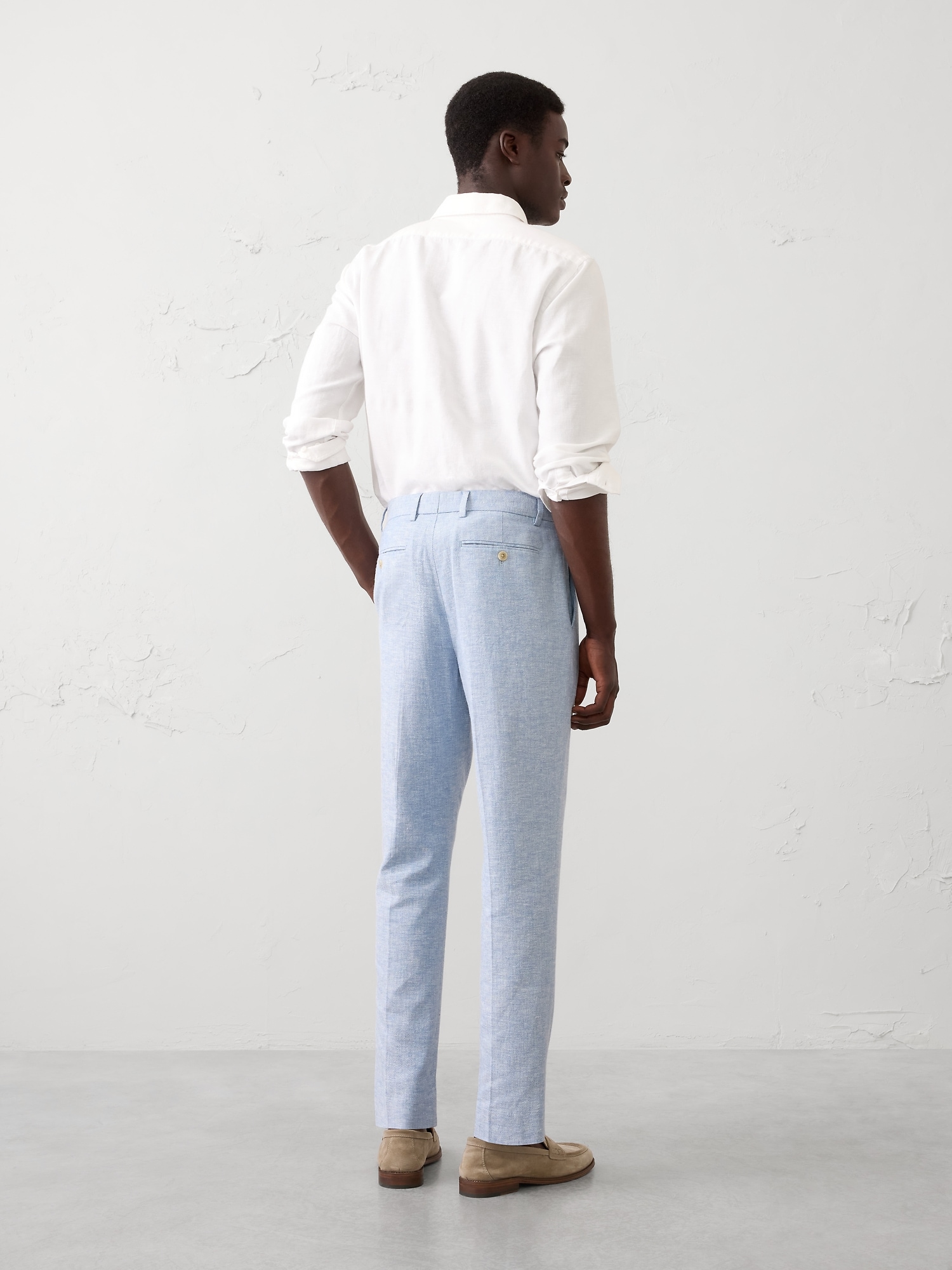 Image number 2 showing, Tailored-Fit Linen-Blend Herringbone Suit Trouser