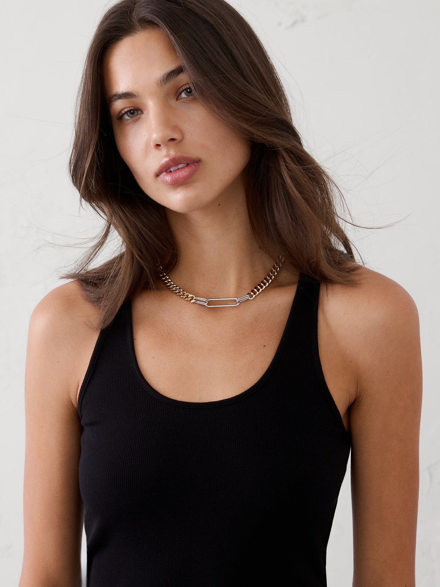 Image number 2 showing, Two Tone Paperclip Necklace