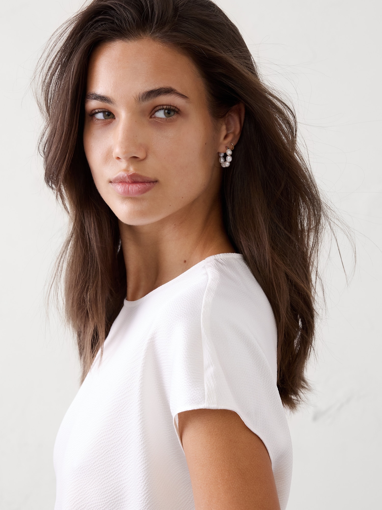 Image number 2 showing, Pearl Hoop Earrings