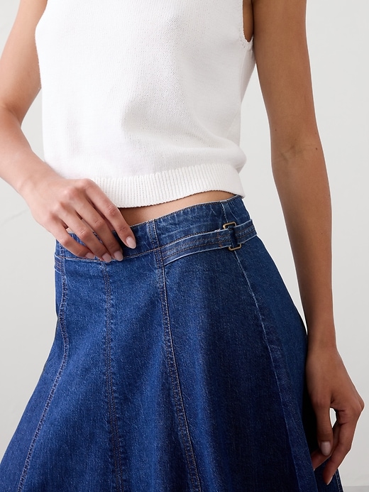 Denim Flared Midi Skirt | Banana Republic Factory