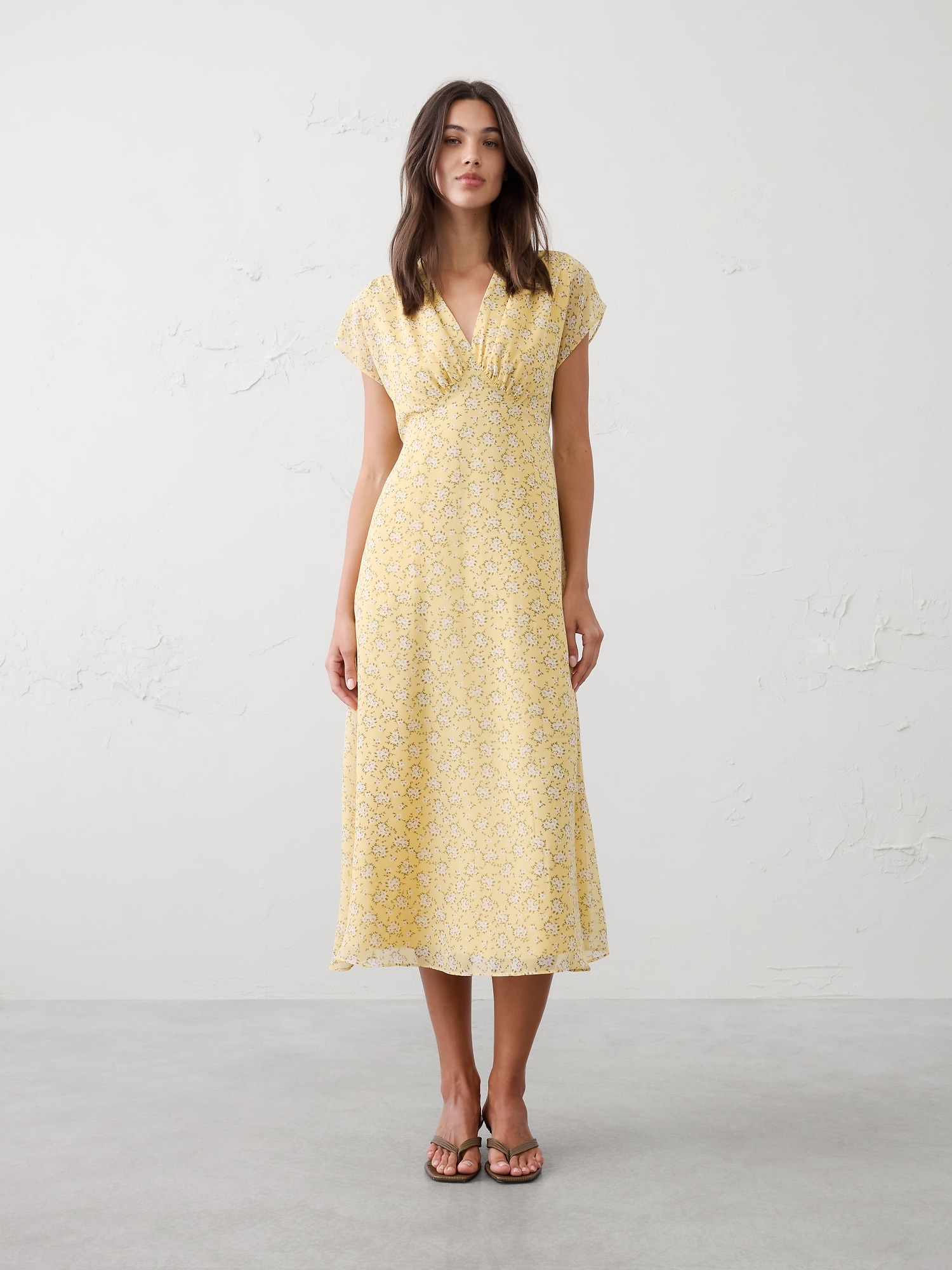 Gathered Empire Midi Dress