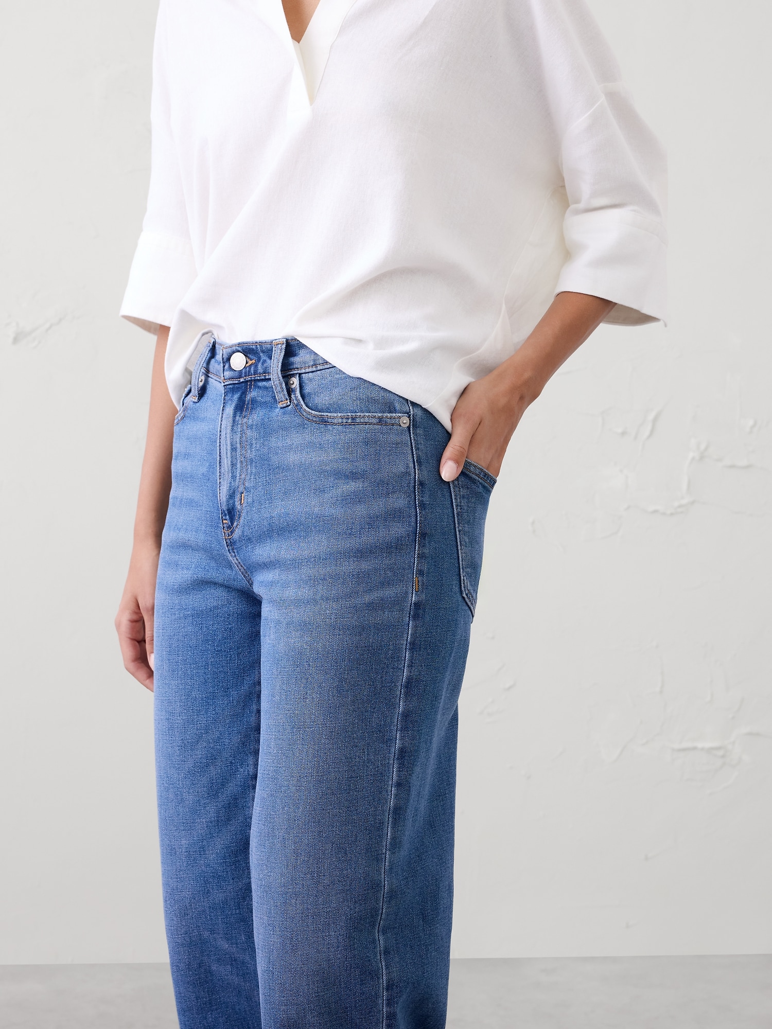 Image number 3 showing, Straight High-Rise Jean