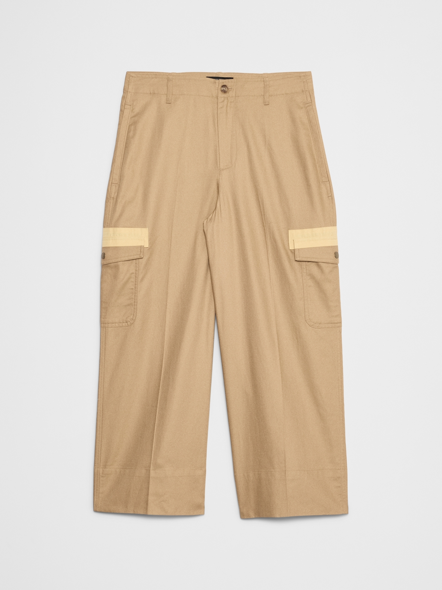 Image number 4 showing, High-Rise Wide-Leg Twill Cargo Cropped Pant