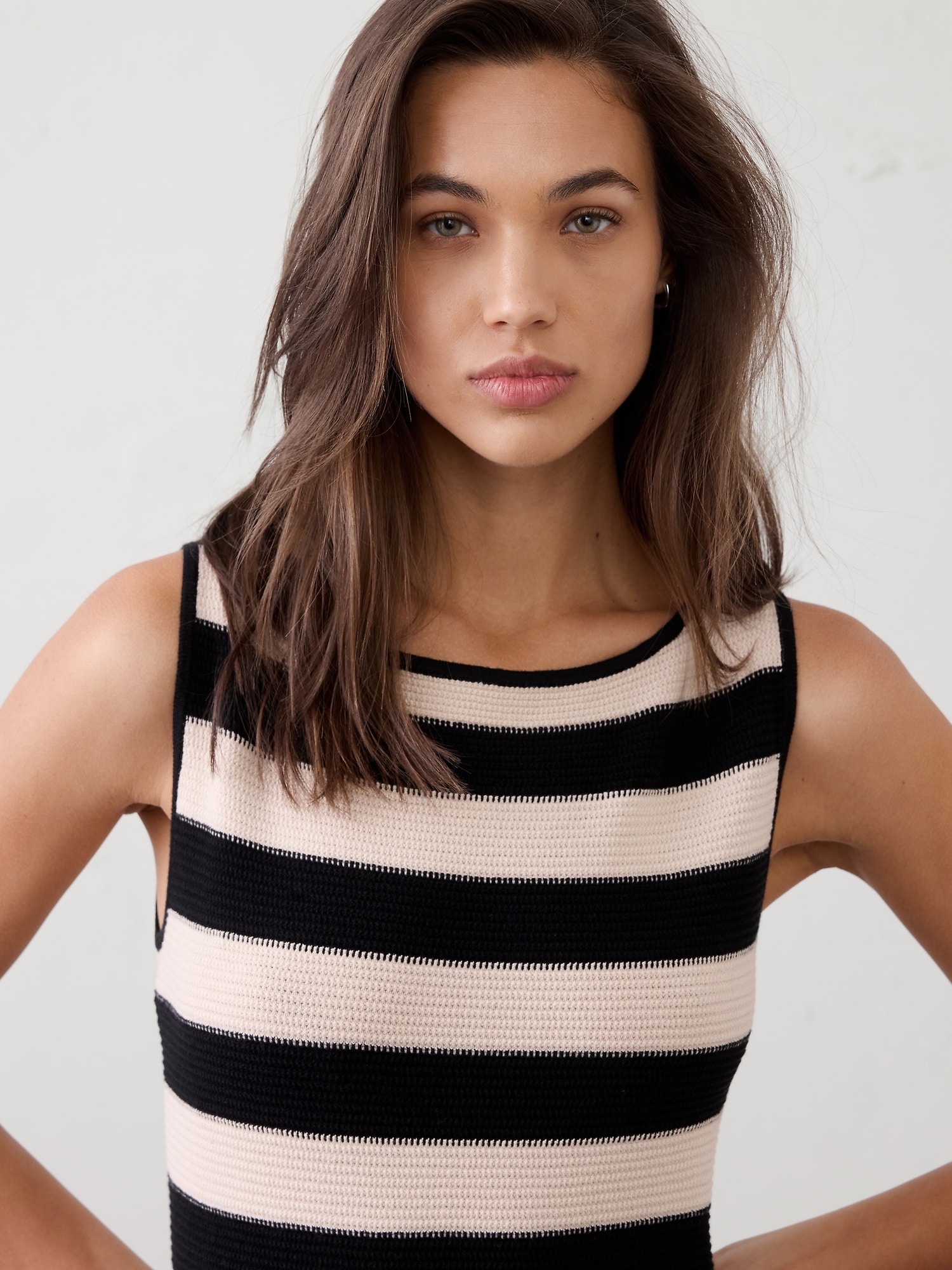 Image number 3 showing, Textured Striped Midi Sweater Dress