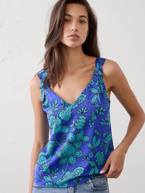 Knotted V-Neck Top