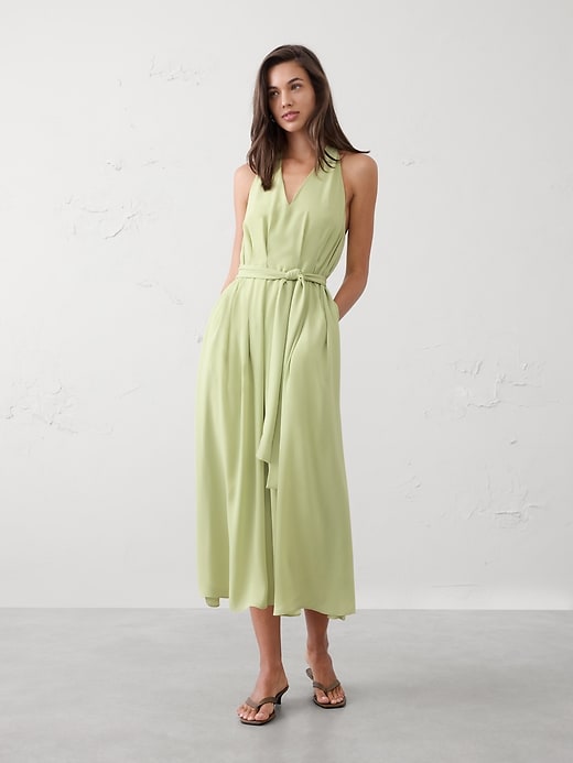 Tie-Waist Midi Dress