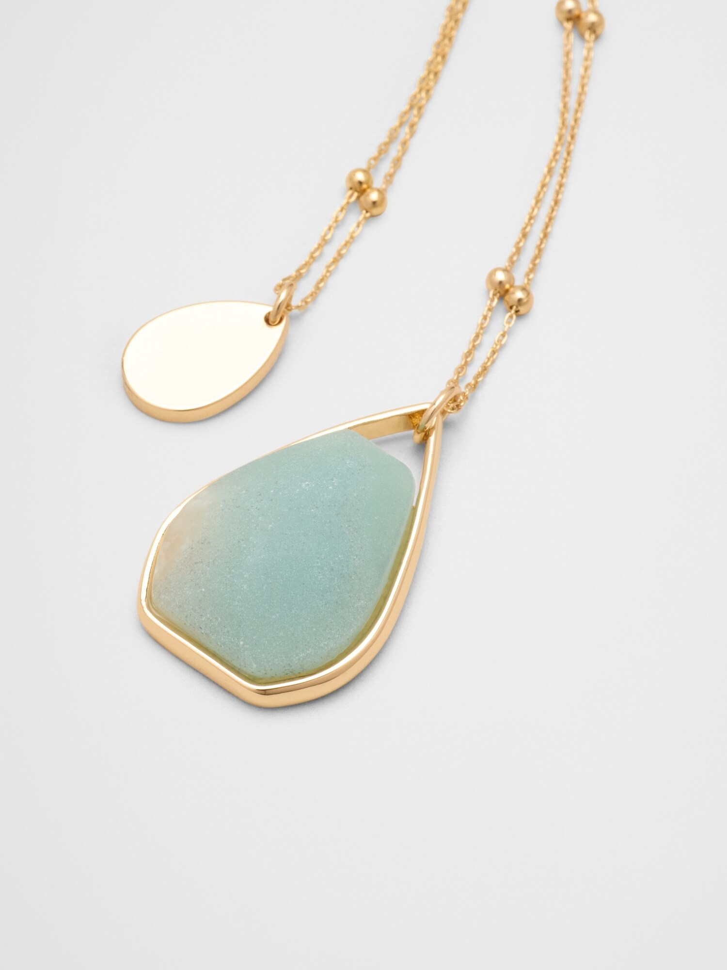 Image number 2 showing, Teardrop Faceted Stone Pendant Delicate Necklace