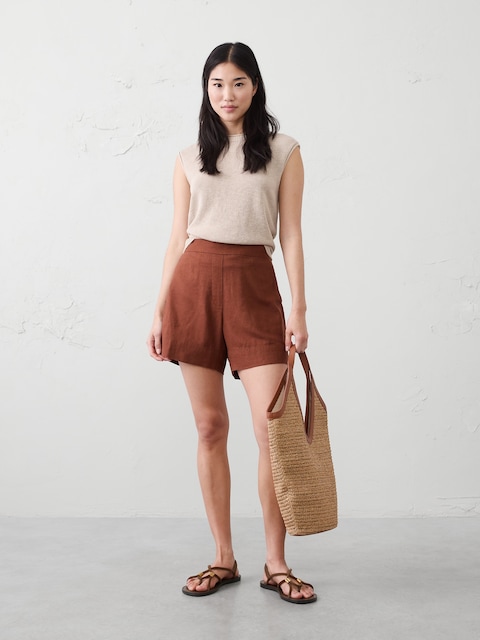 Anyday High-Rise Linen-Blend Short