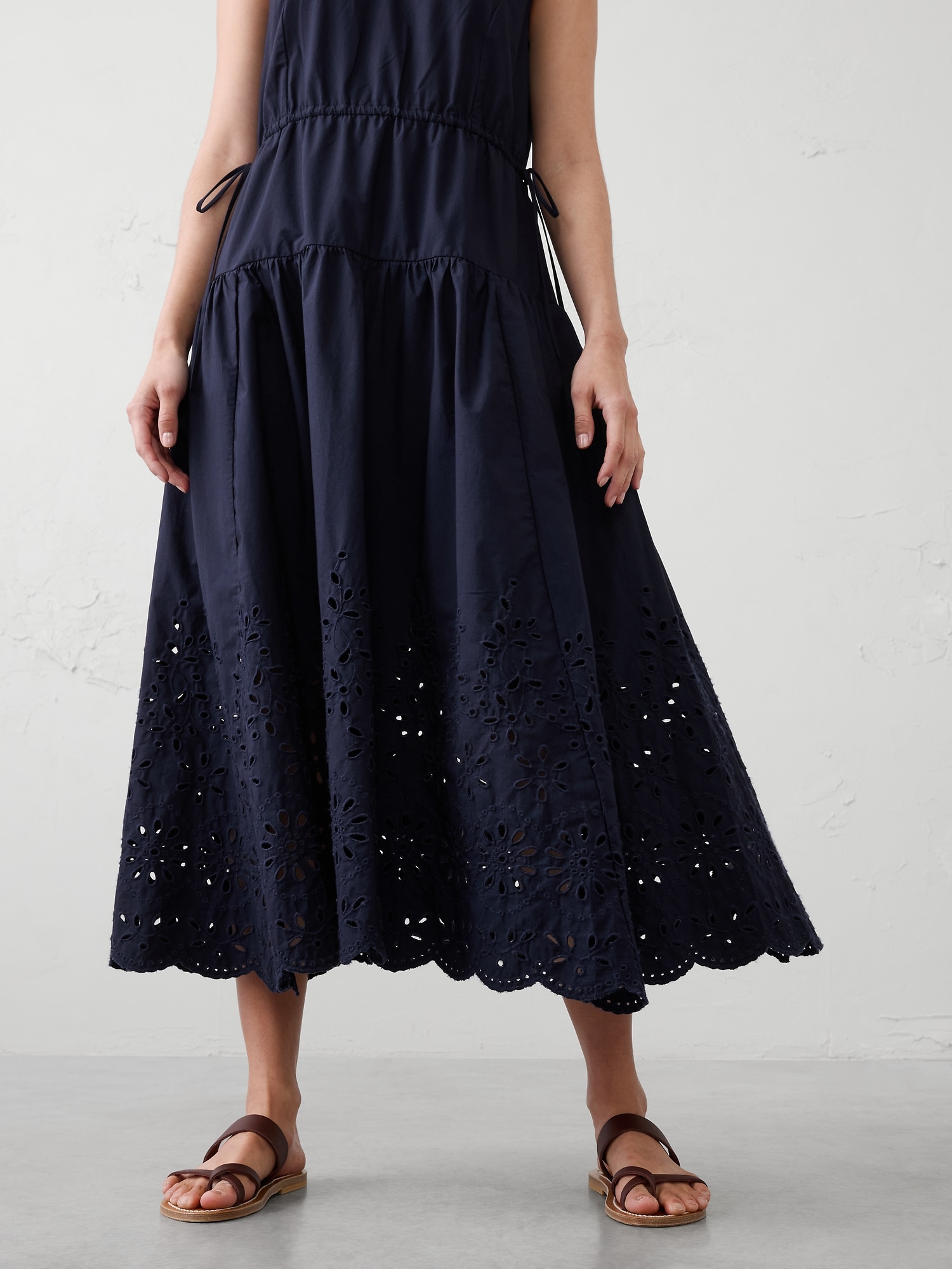 Image number 6 showing, Poplin Eyelet-Hem Midi Dress