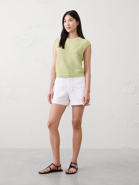 Cotton-Blend Textured Sweater