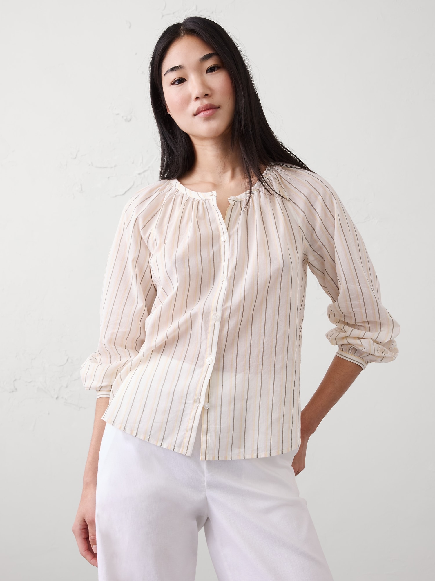 Voile Puff-Sleeve Shirt
