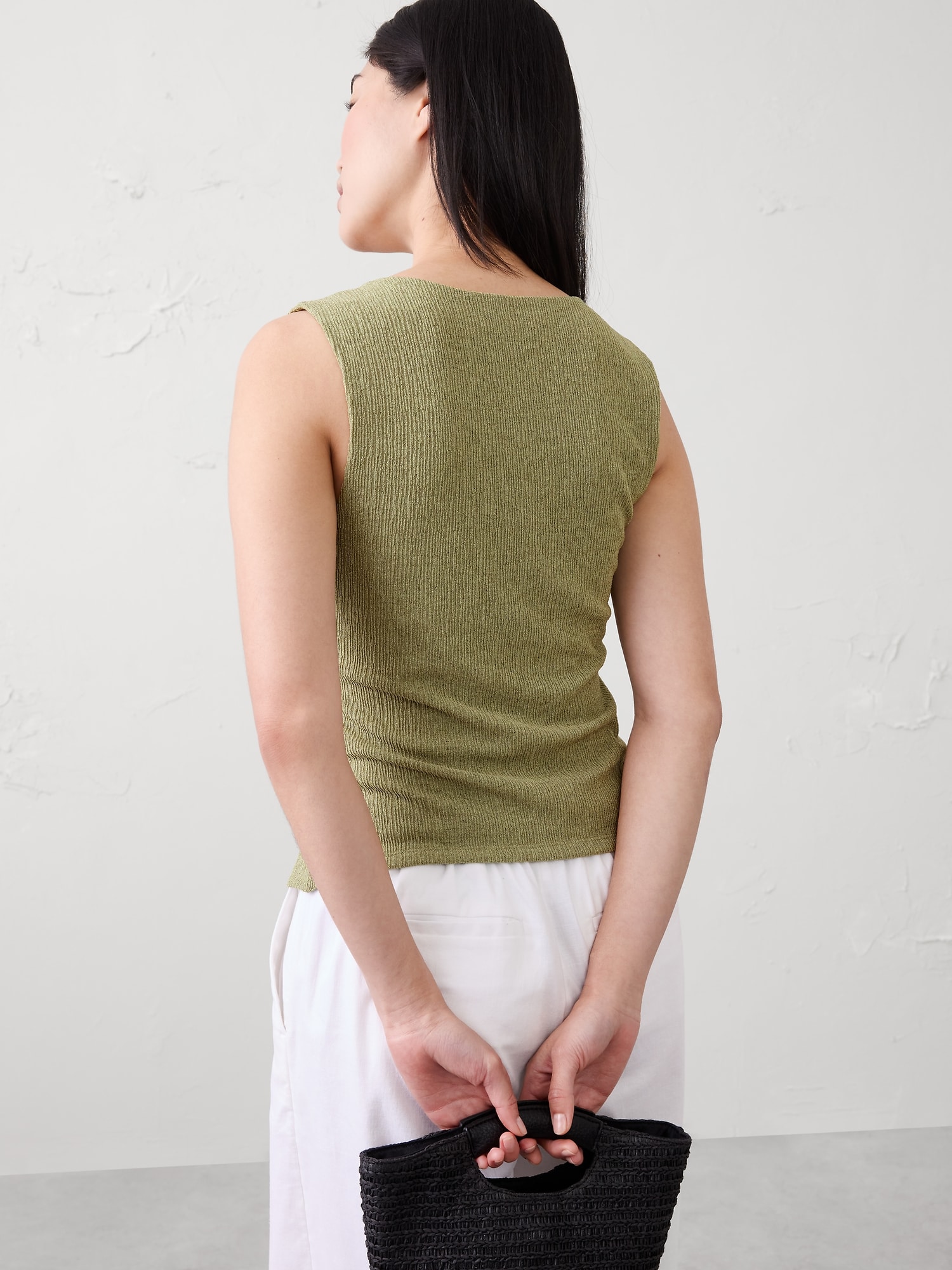 Image number 2 showing, Jacquard Crinkled Vest Top