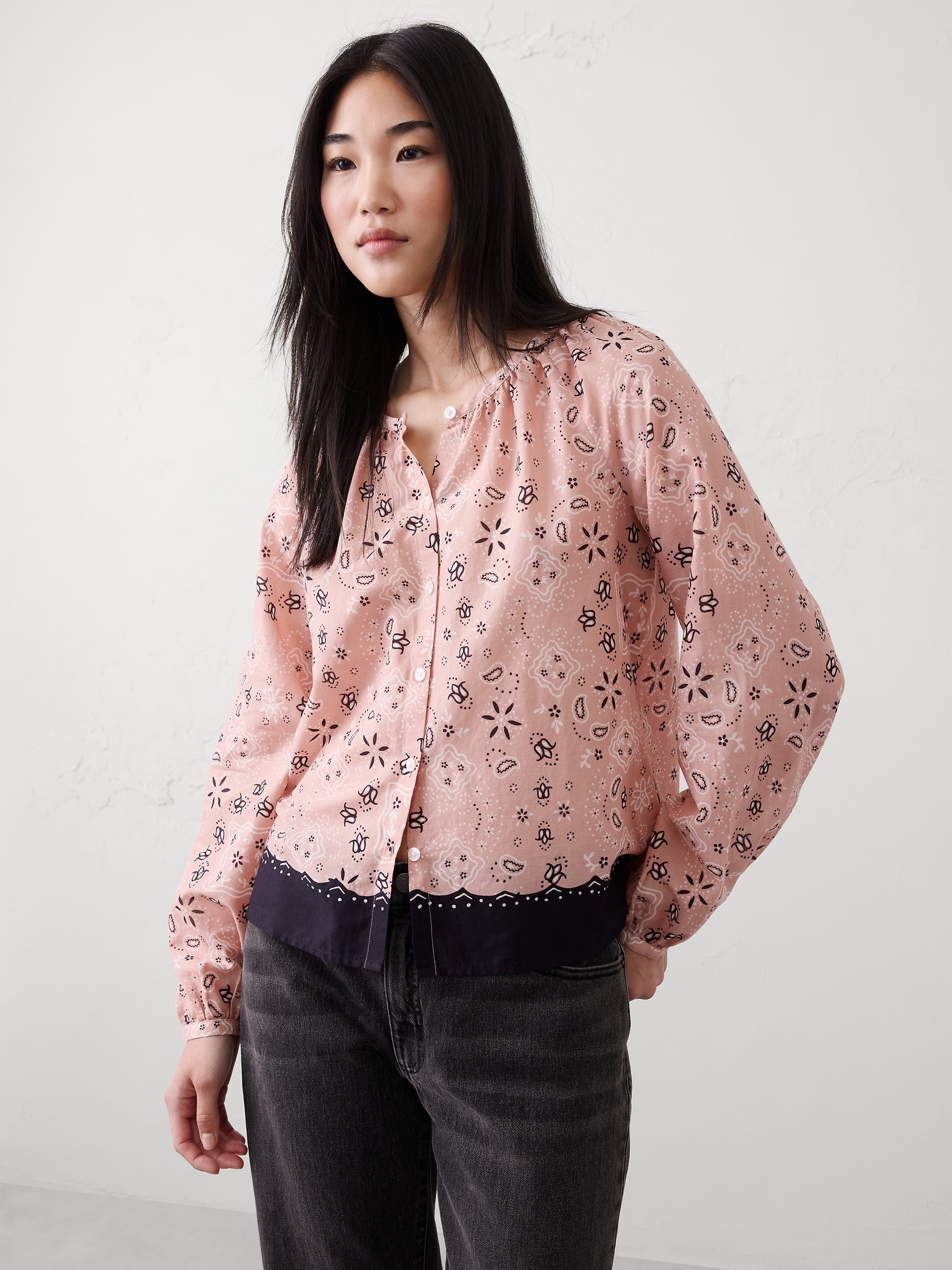 Voile Puff-Sleeve Shirt