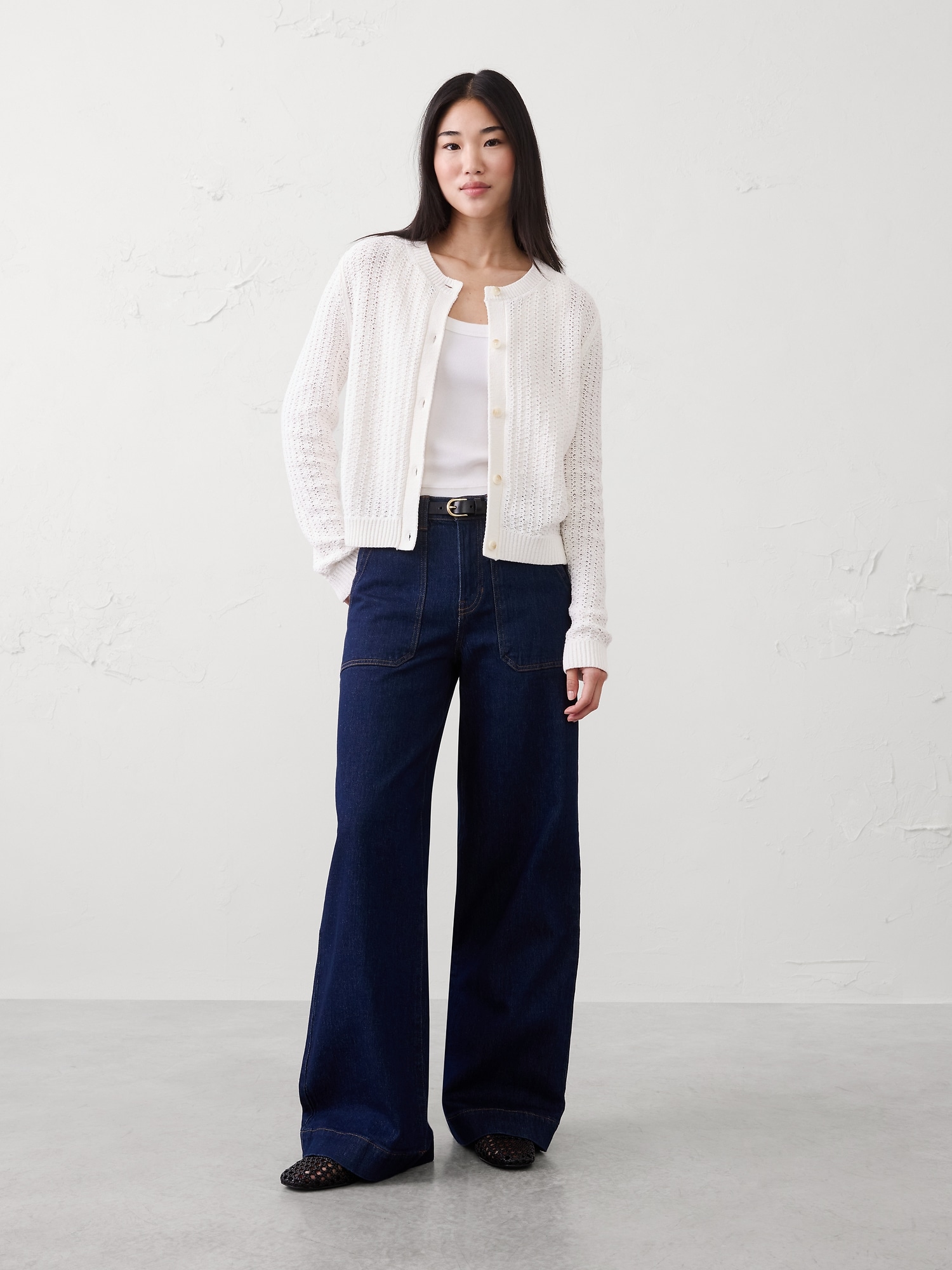 Image number 3 showing, Tape Yarn Cardigan Sweater