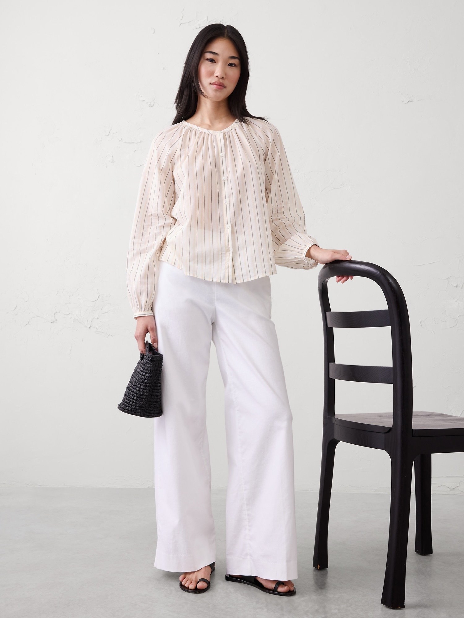 Image number 3 showing, Voile Puff-Sleeve Shirt