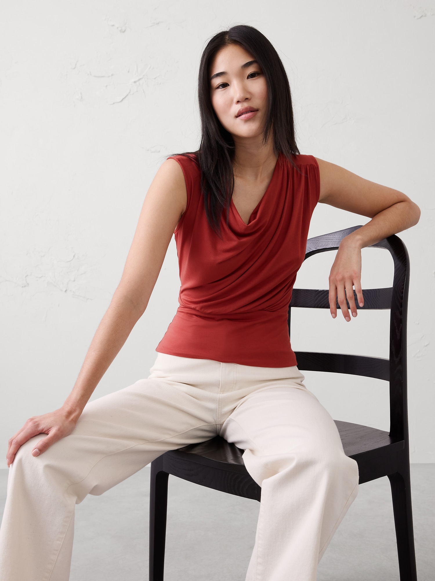 Image number 3 showing, Jersey Draped Asymmetrical Top