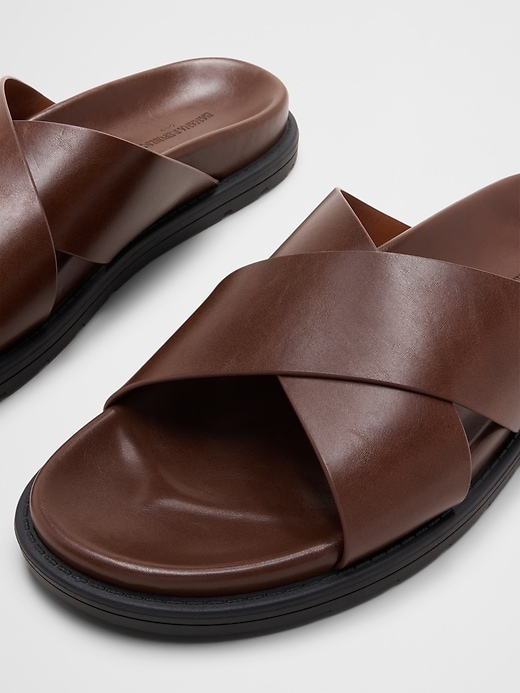 Vegan Leather Crossover Sandals | Banana Republic Factory