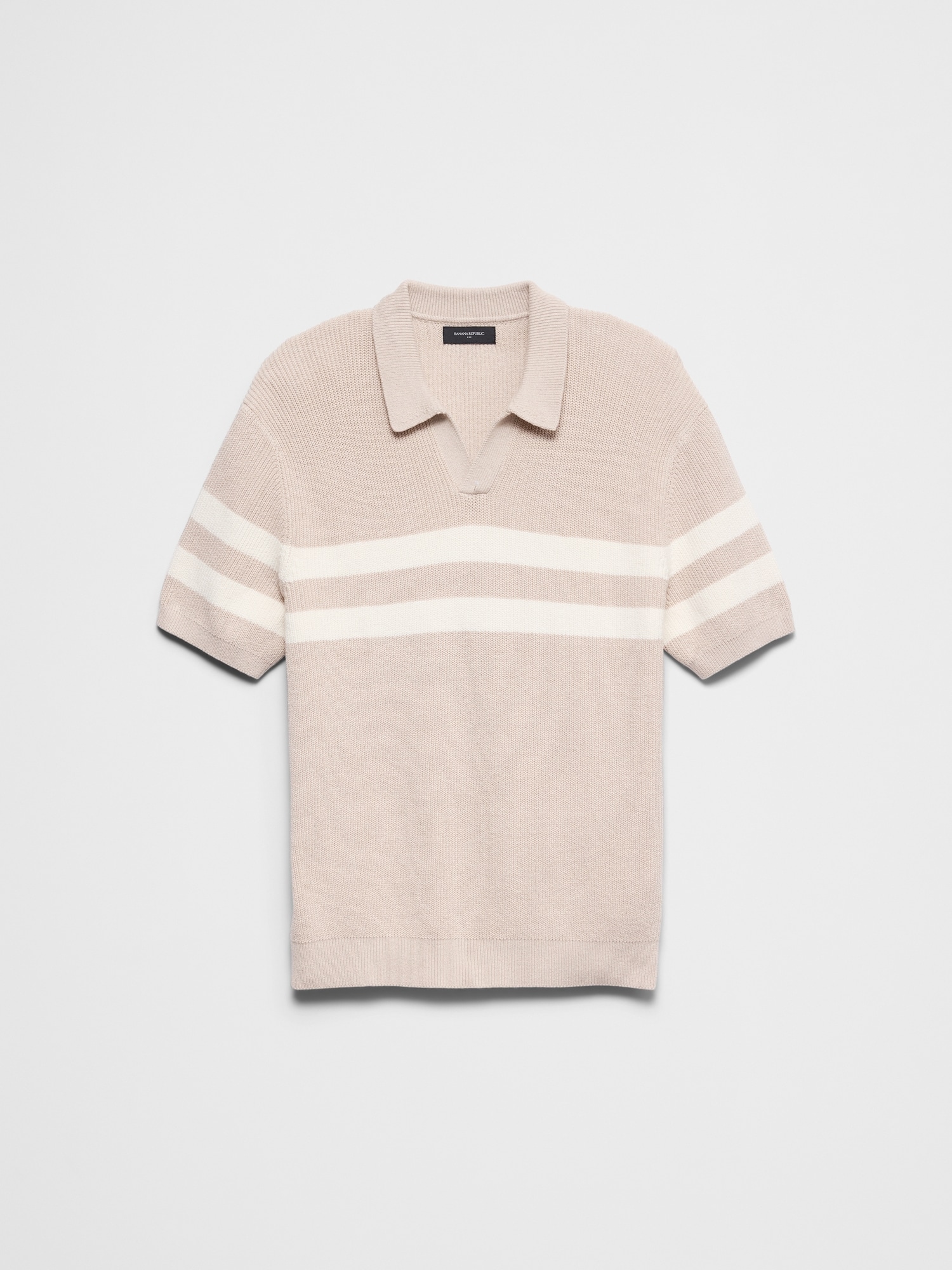 Image number 5 showing, Striped Johnny-Collar Polo Sweater