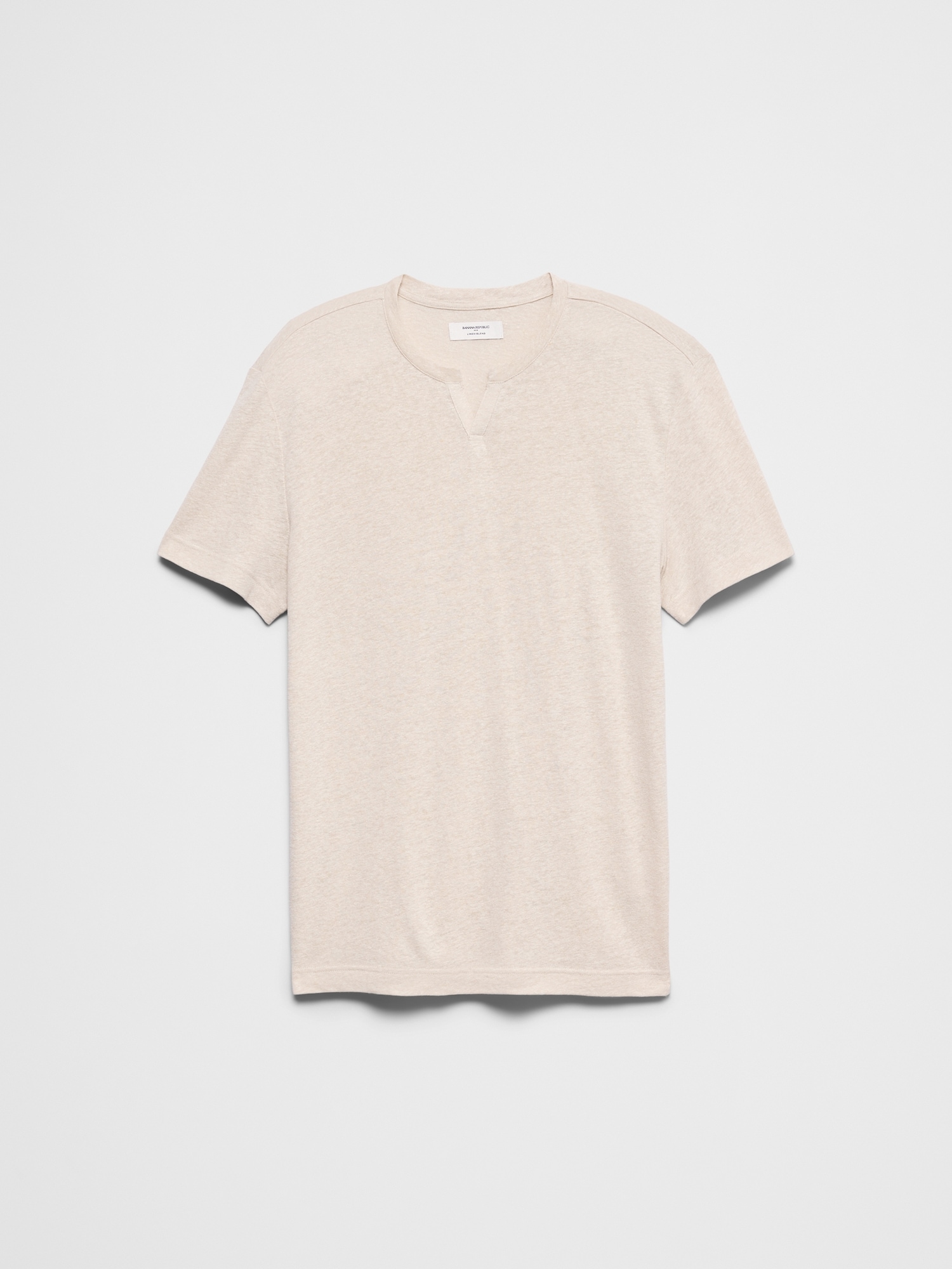Image number 4 showing, Standard-Fit Linen-Blend Notch T-Shirt