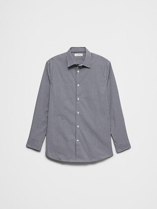 Men's Athletic-Fit Dress Shirt Navy Gingham Regular Size M
