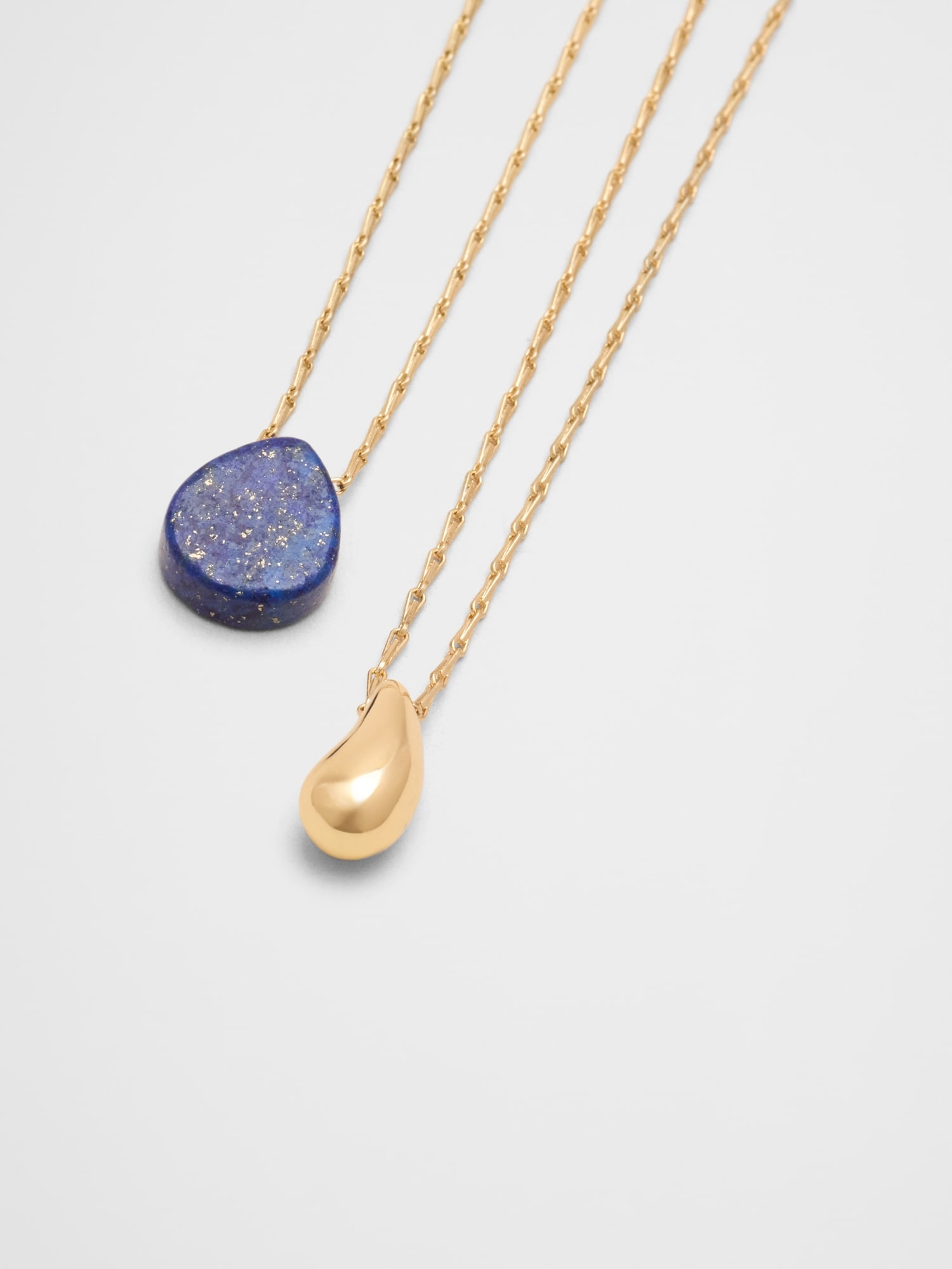 Image number 2 showing, Layered Lapis Bean Delicate Chain Necklace