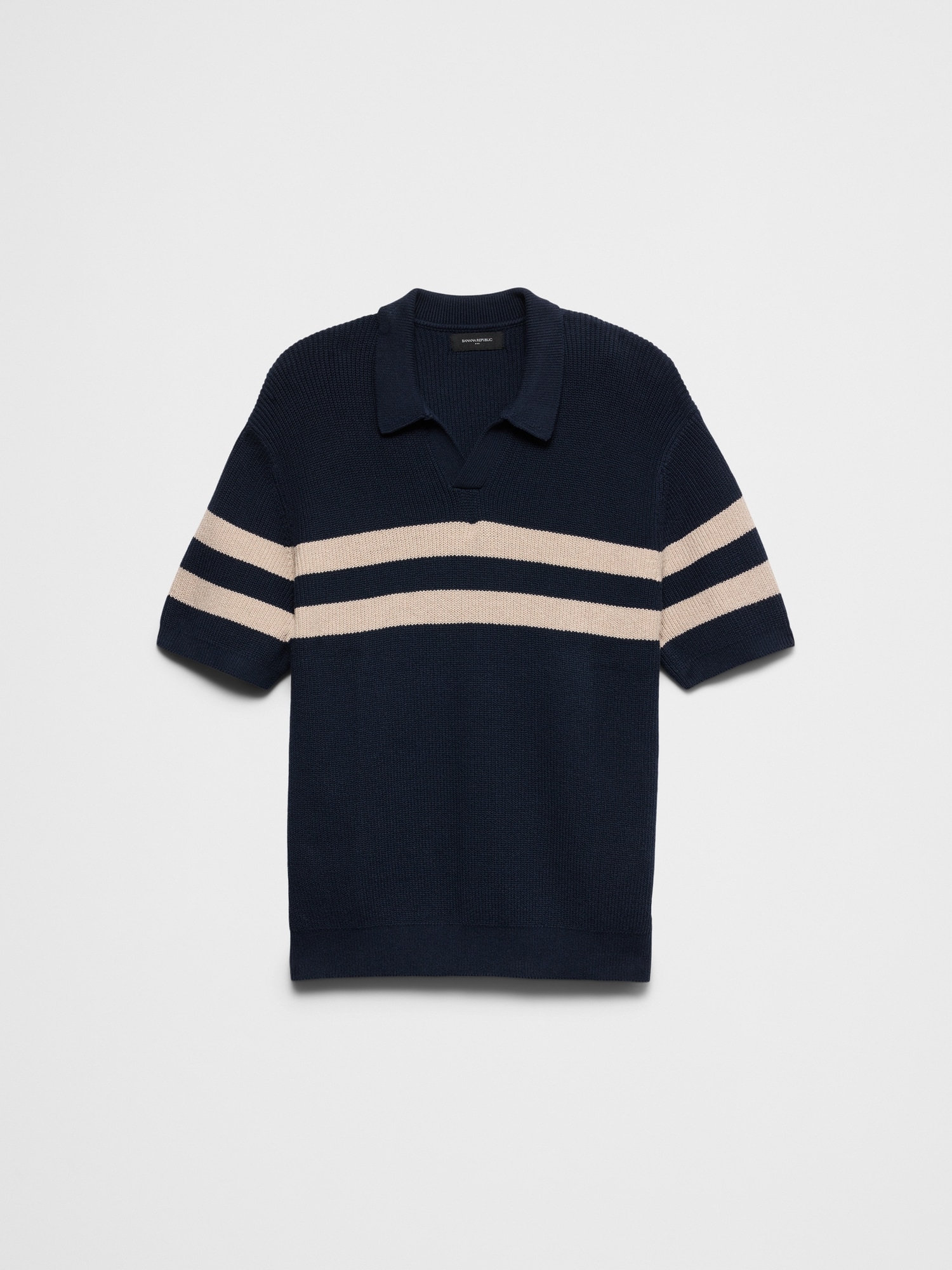 Image number 4 showing, Striped Johnny-Collar Polo Sweater