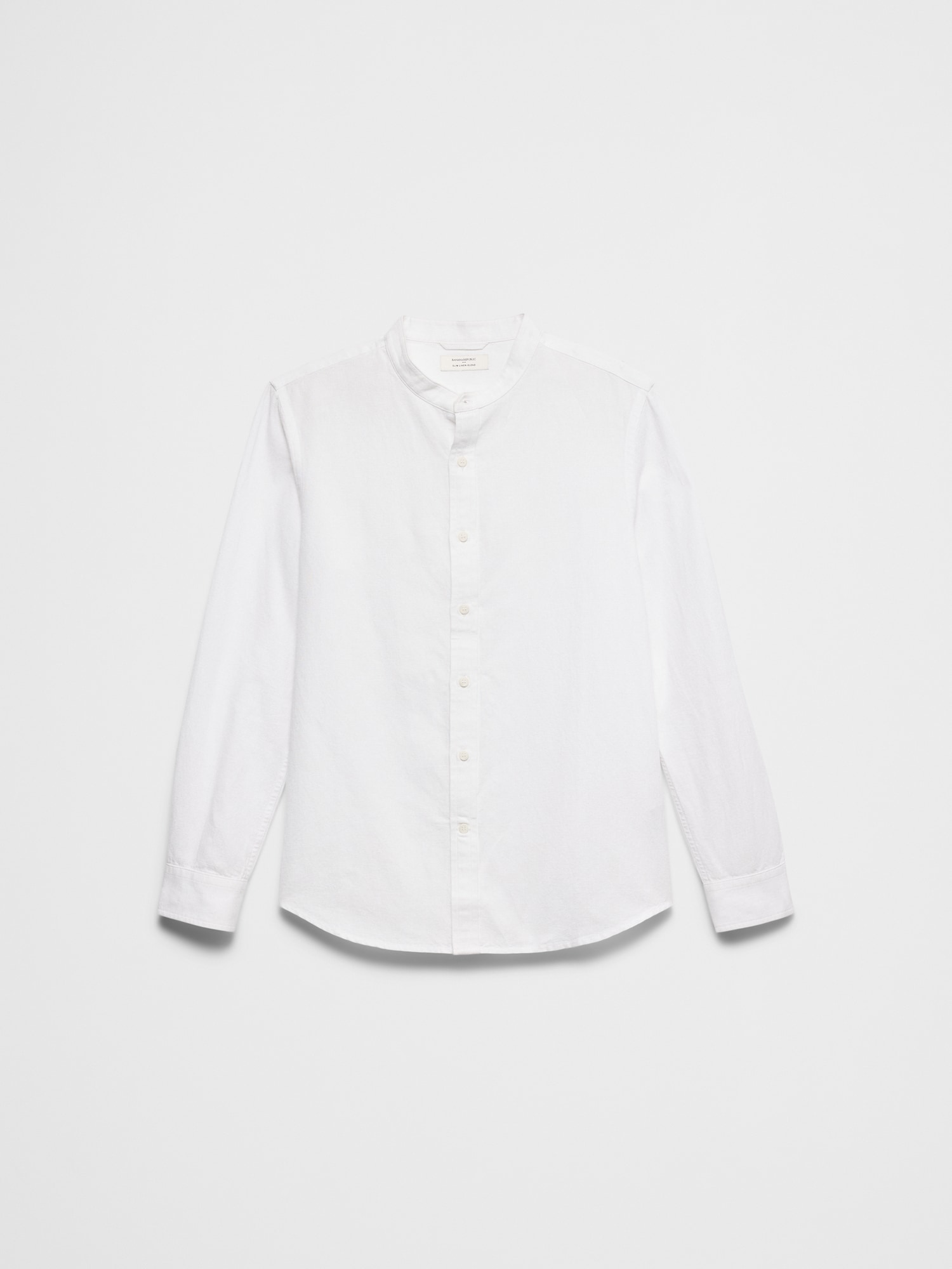 Image number 4 showing, Slim-Fit Linen-Blend Banded-Collar Shirt