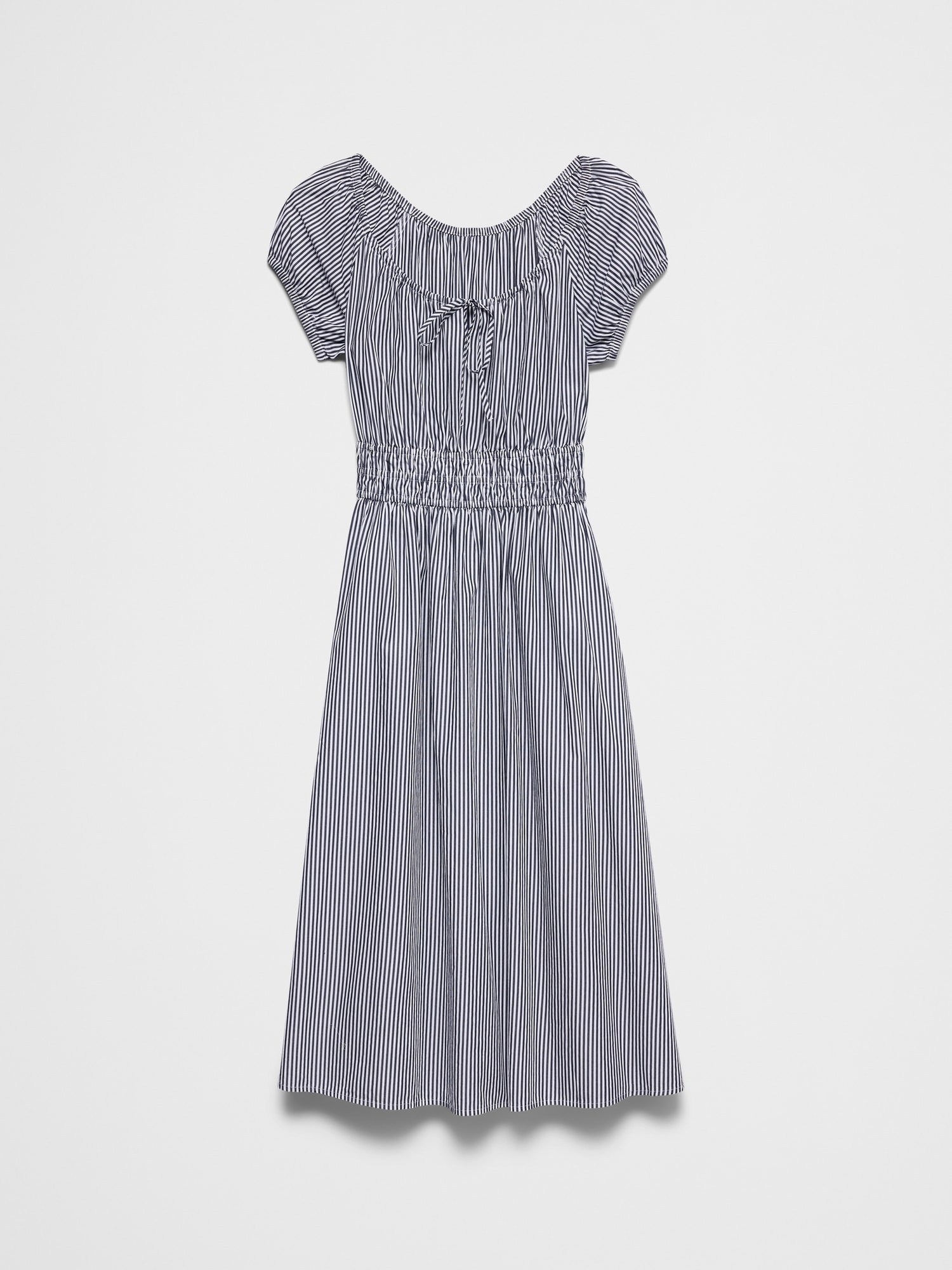 Image number 4 showing, Poplin Gathered-Neck Midi Dress