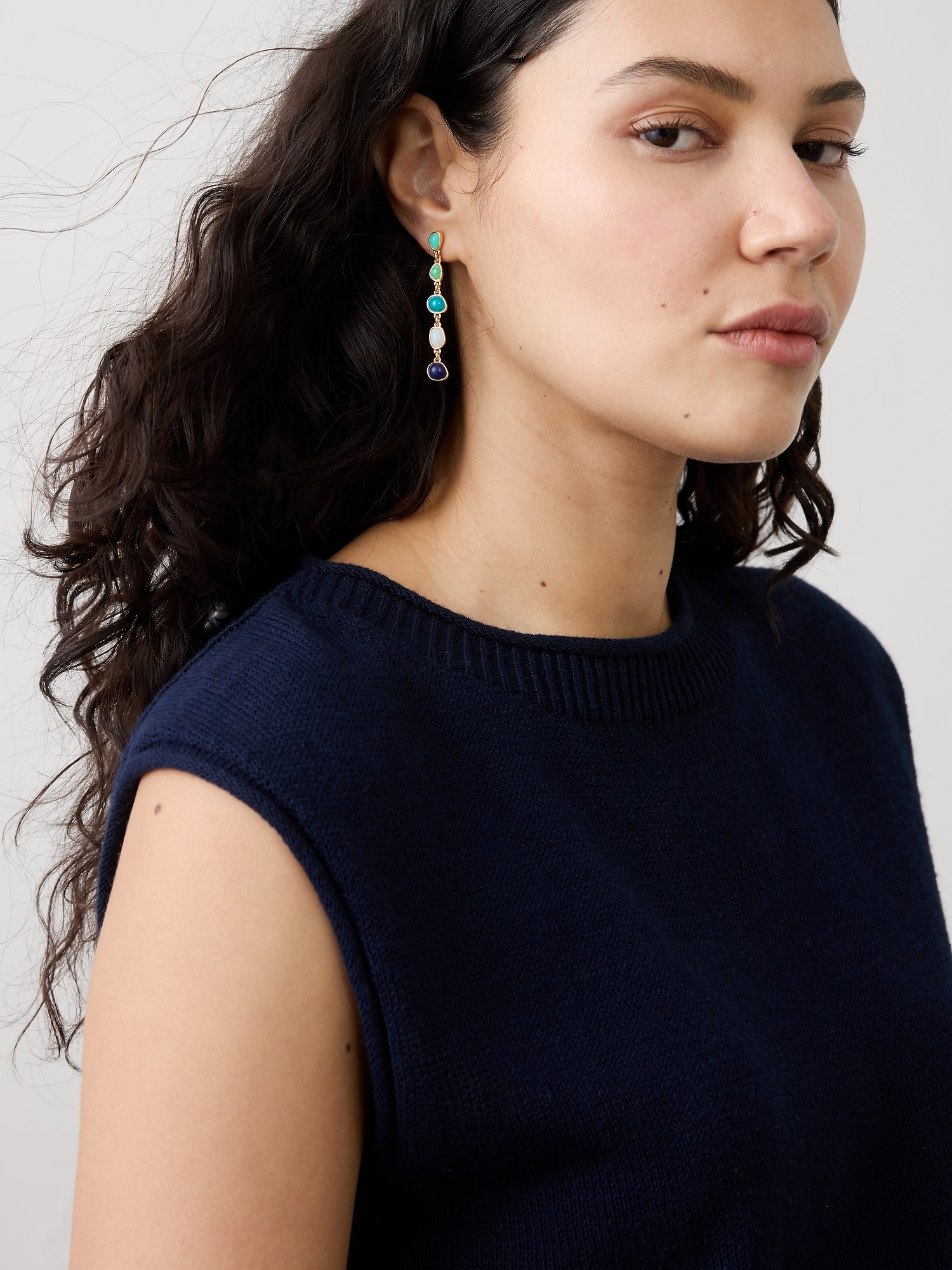 Image number 2 showing, Stone Drop Earrings