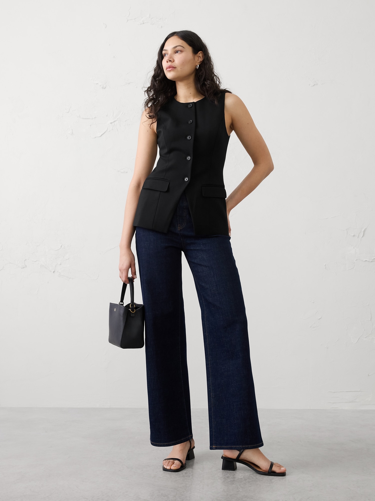 Image number 8 showing, Linen-Blend Long Cutaway Vest