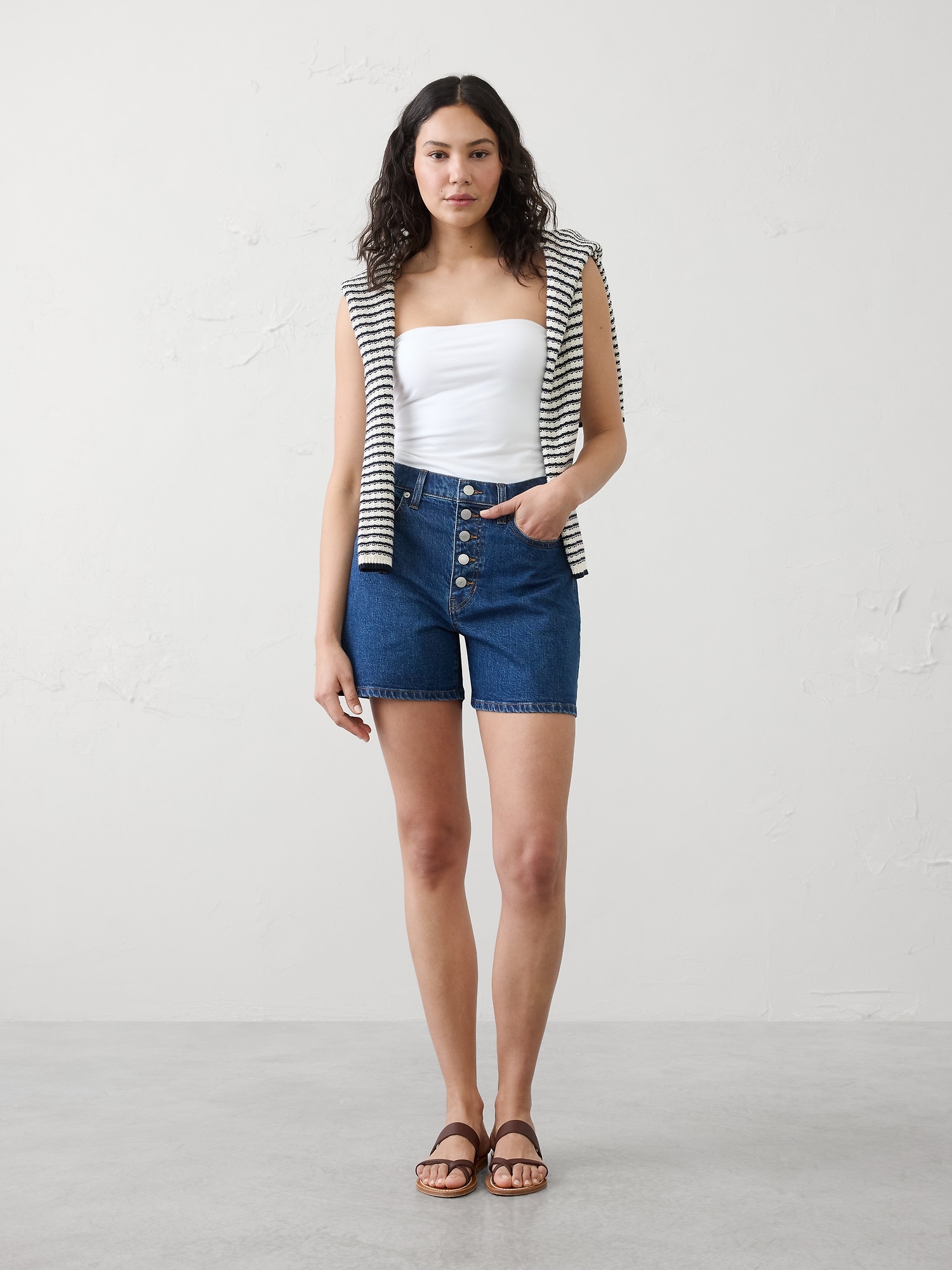 High-Rise Denim Short